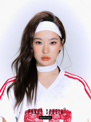 Solid color elastic sports headband