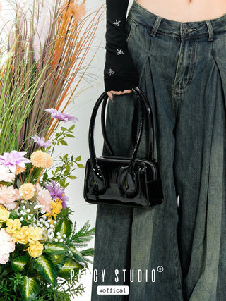 Leather long handle bowling bag
