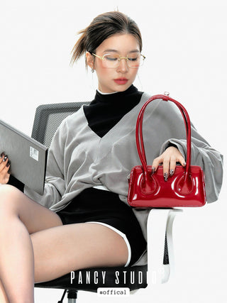 Leather long handle bowling bag