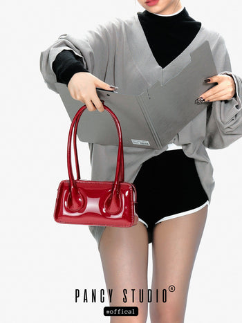 Leather long handle bowling bag