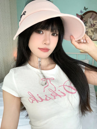 Sweet bow Full face sunshade hat