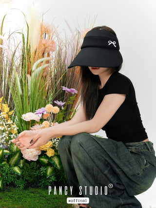 Sweet bow Full face sunshade hat