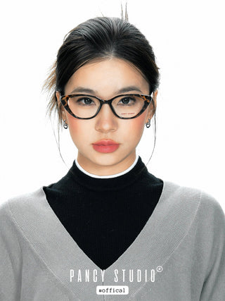 Square frame retro cat-eye glasses