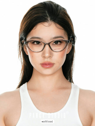 Square frame retro cat-eye glasses