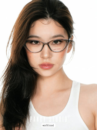 Square frame retro cat-eye glasses