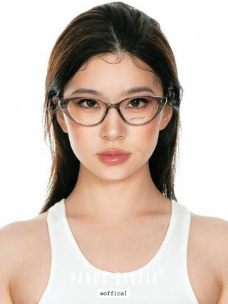 Square frame retro cat-eye glasses