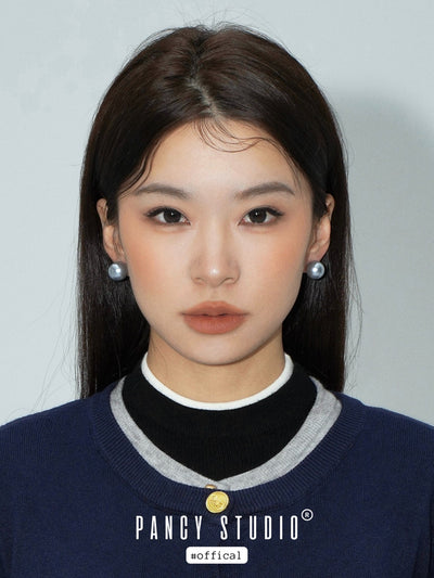 Blue-gray pearl earrings