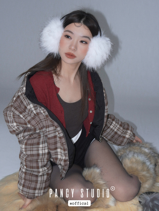 Pure white plush earmuffs