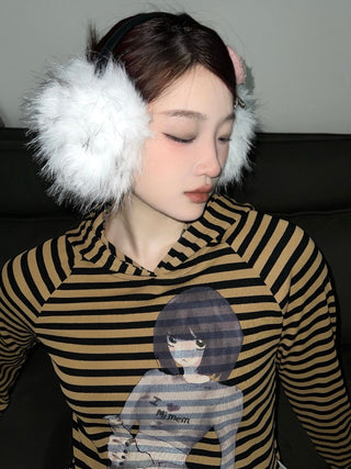 Pure white plush earmuffs
