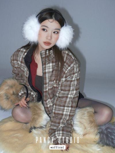 Pure white plush earmuffs