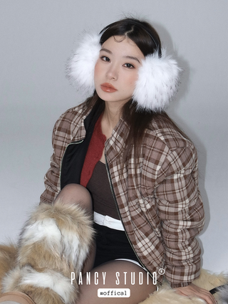 Pure white plush earmuffs