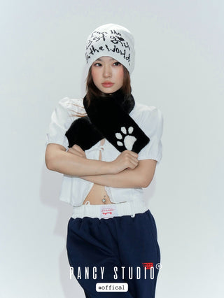 Letter jacquard cap