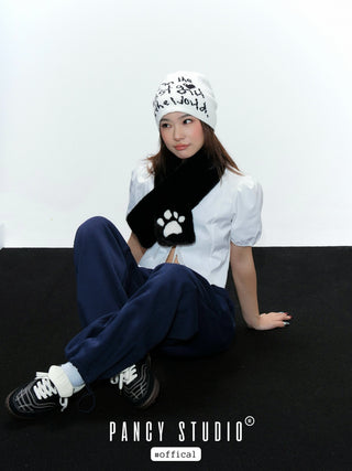 Letter jacquard cap