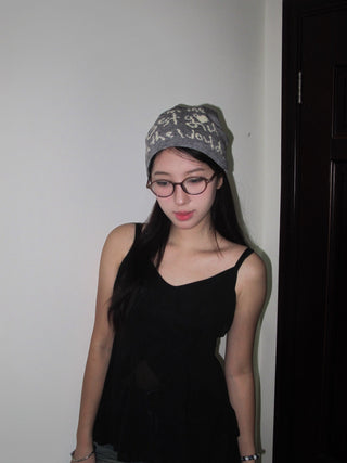 Letter jacquard cap