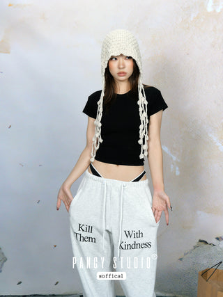 Knitted tassel ear-hanging hat