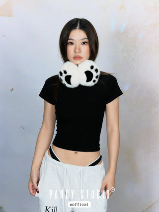 Cute soft cat claw plush earmuffs