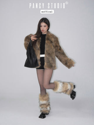 Y2k millennium fur leg covers