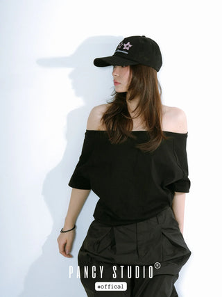 black baseball cap