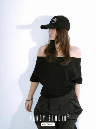black baseball cap