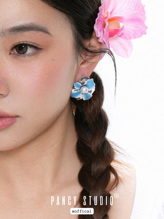 blue pearl earrings
