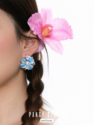 blue pearl earrings