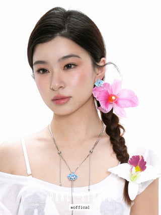 blue flower earrings