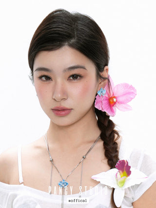 blue flower earrings