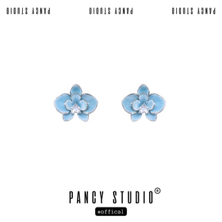 blue flower earrings
