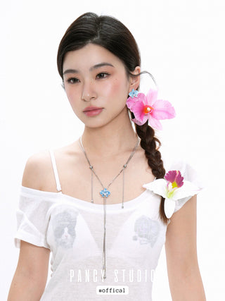 dripping flower necklace