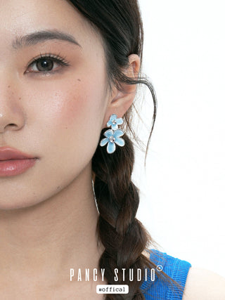 blue love earrings