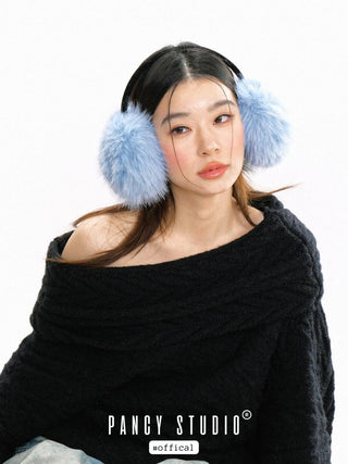 blue plush earmuffs