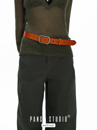 brushed leather belt
