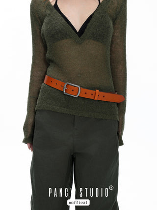 brushed leather belt