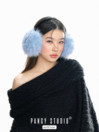 blue plush earmuffs