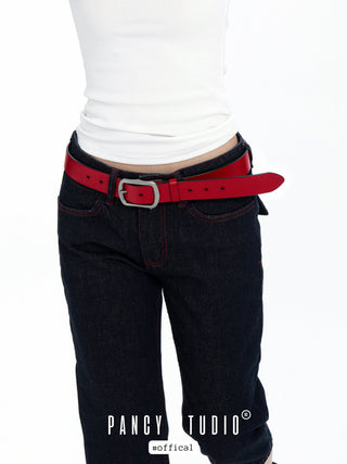 brushed leather belt