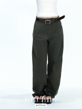 brushed leather belt