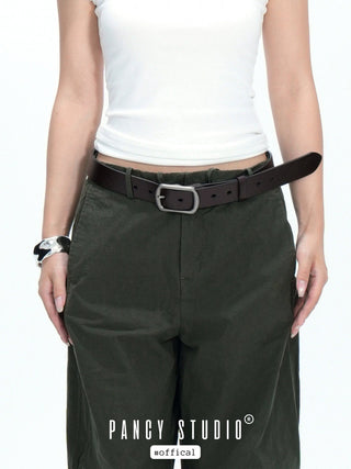 brushed leather belt