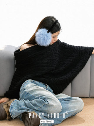 blue plush earmuffs
