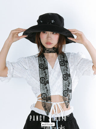 lace bow scarf
