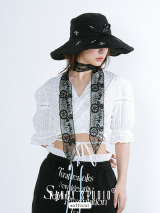 lace bow scarf