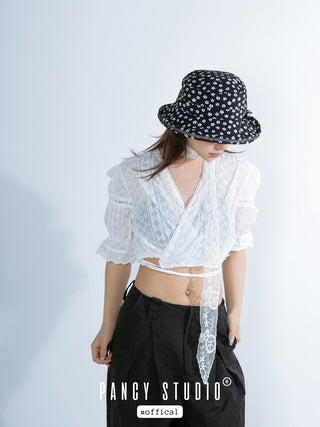 lace bow scarf