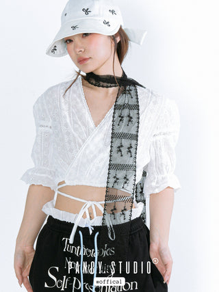 lace bow scarf