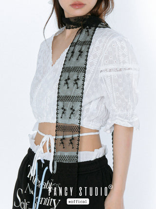 lace bow scarf