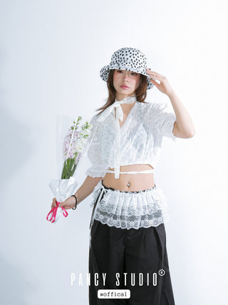 lace bow scarf