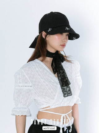 lace bow scarf