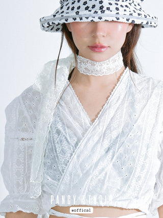lace bow scarf