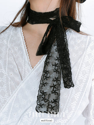 lace bow scarf