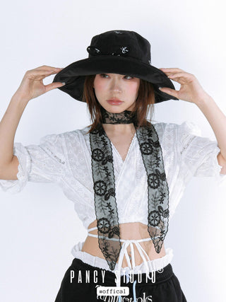 lace bow scarf
