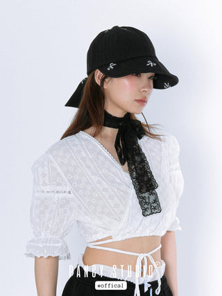 lace bow scarf