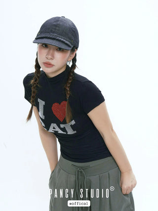 lace denim cap